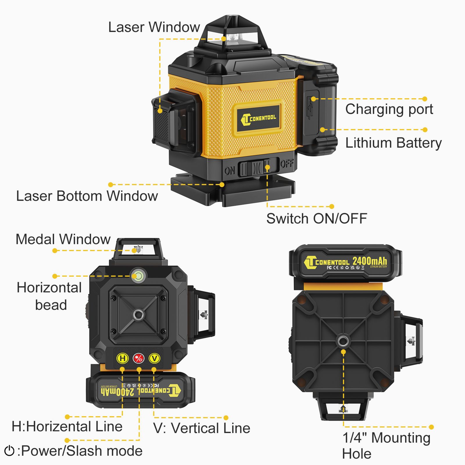Power Tools That Are Green - جهاز تسوية بالليزر الأخضر رباعي الأبعاد