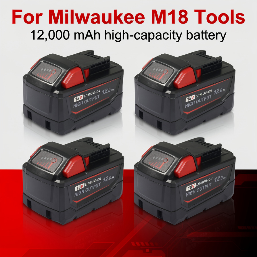 Power Tools Hardware - 4 قطع بطارية بديلة عالية الأداء