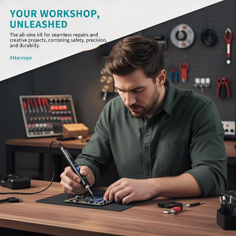 طقم كاوية لحام كهربائية رقمية  - مراجعة Power Tools Technician وسعره