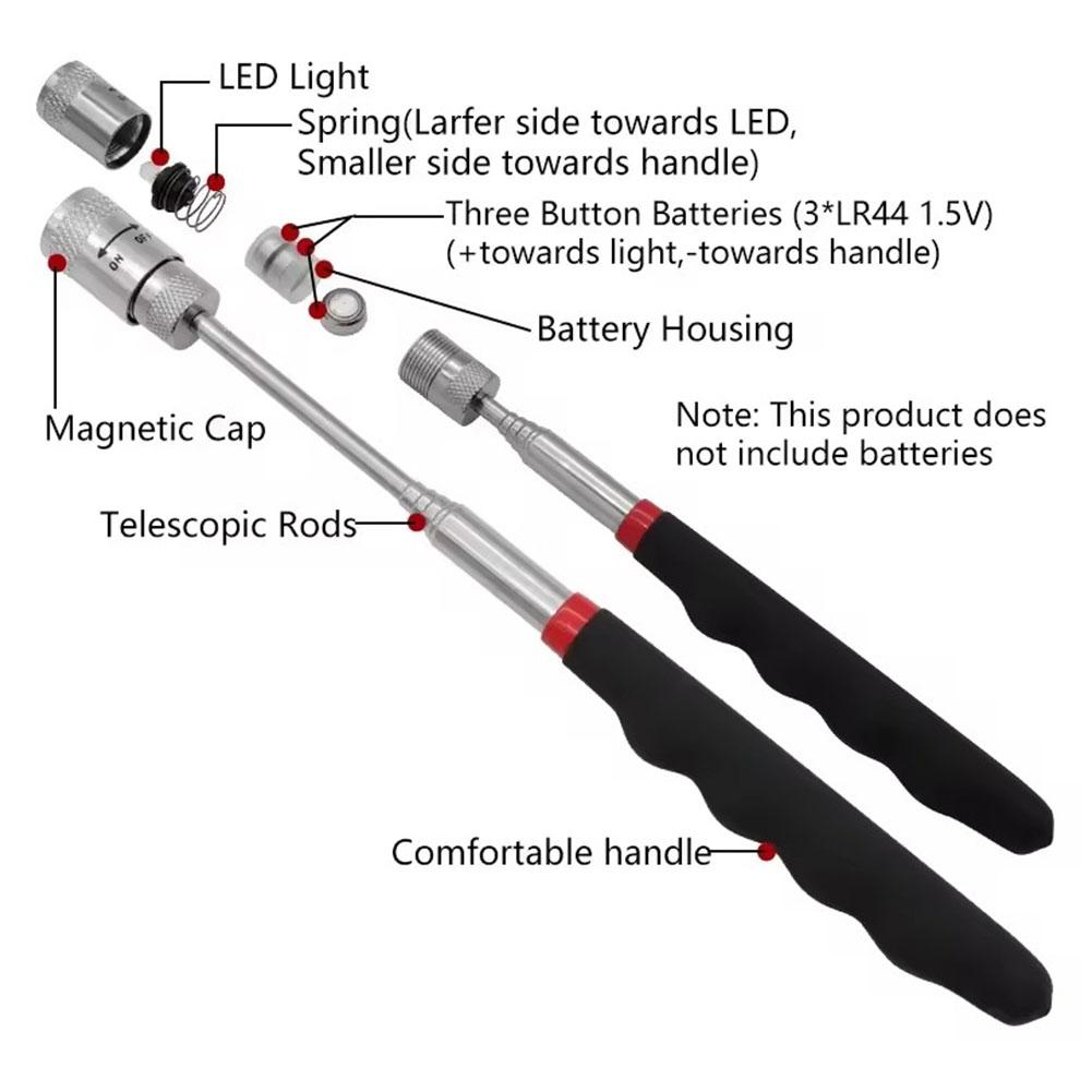 قلم مغناطيسي تلسكوبي مع ضوء LE - مراجعة Power Tools Hardware وسعره