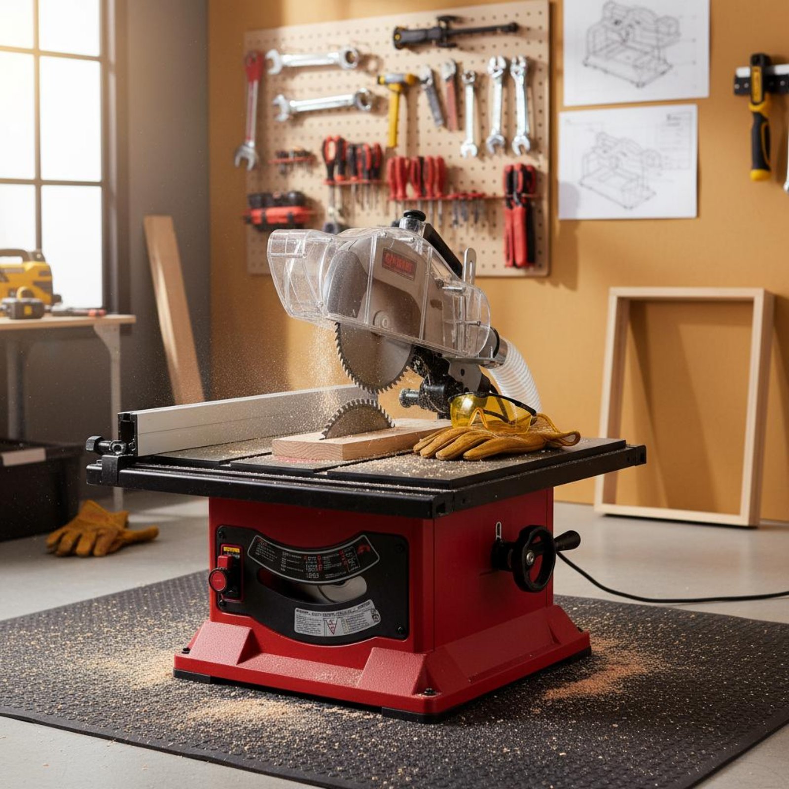 واقي غبار شفاف لمنشار الطاولة، - مراجعة Power Tools Safety وسعره