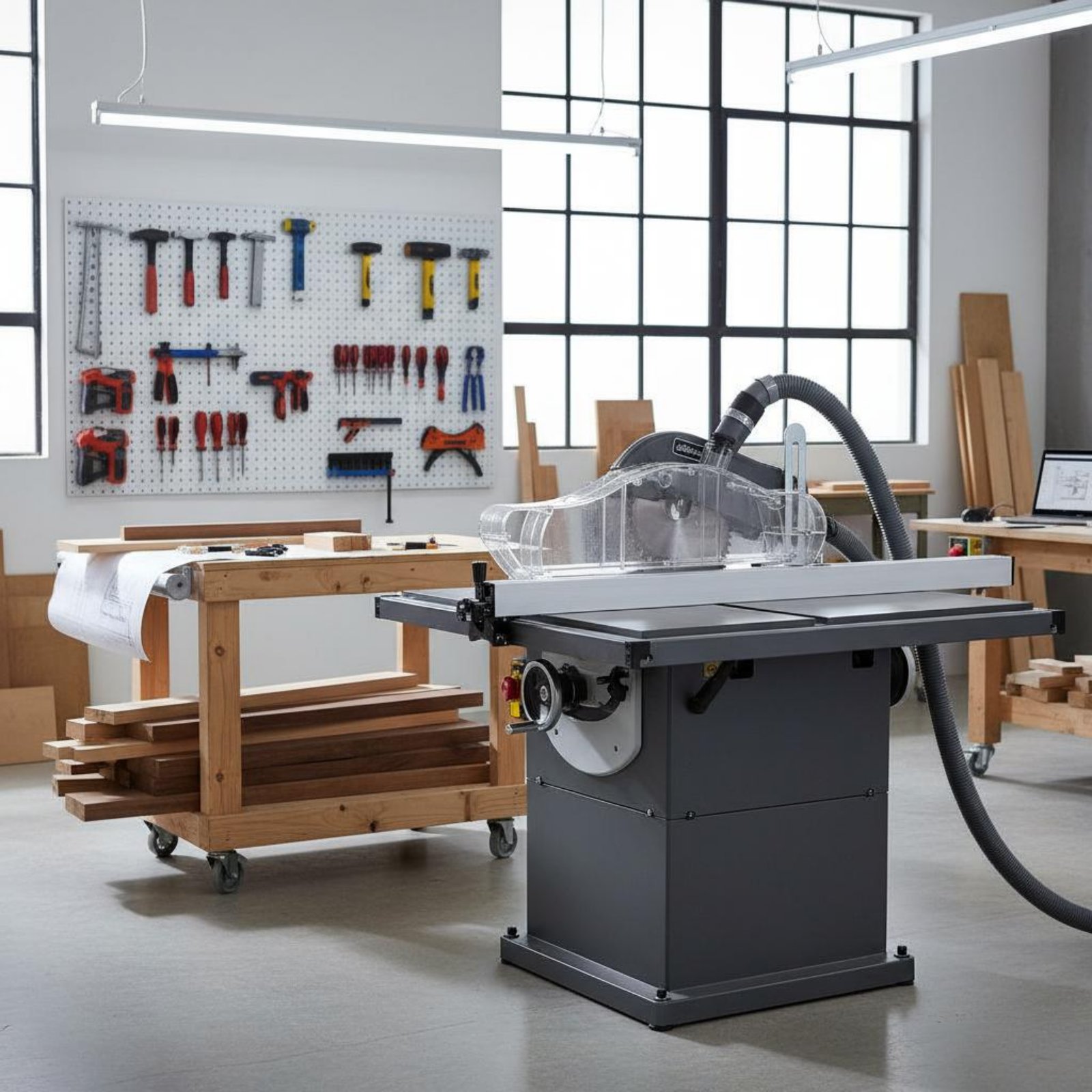 واقي غبار شفاف لمنشار الطاولة، - مراجعة Power Tools Safety وسعره
