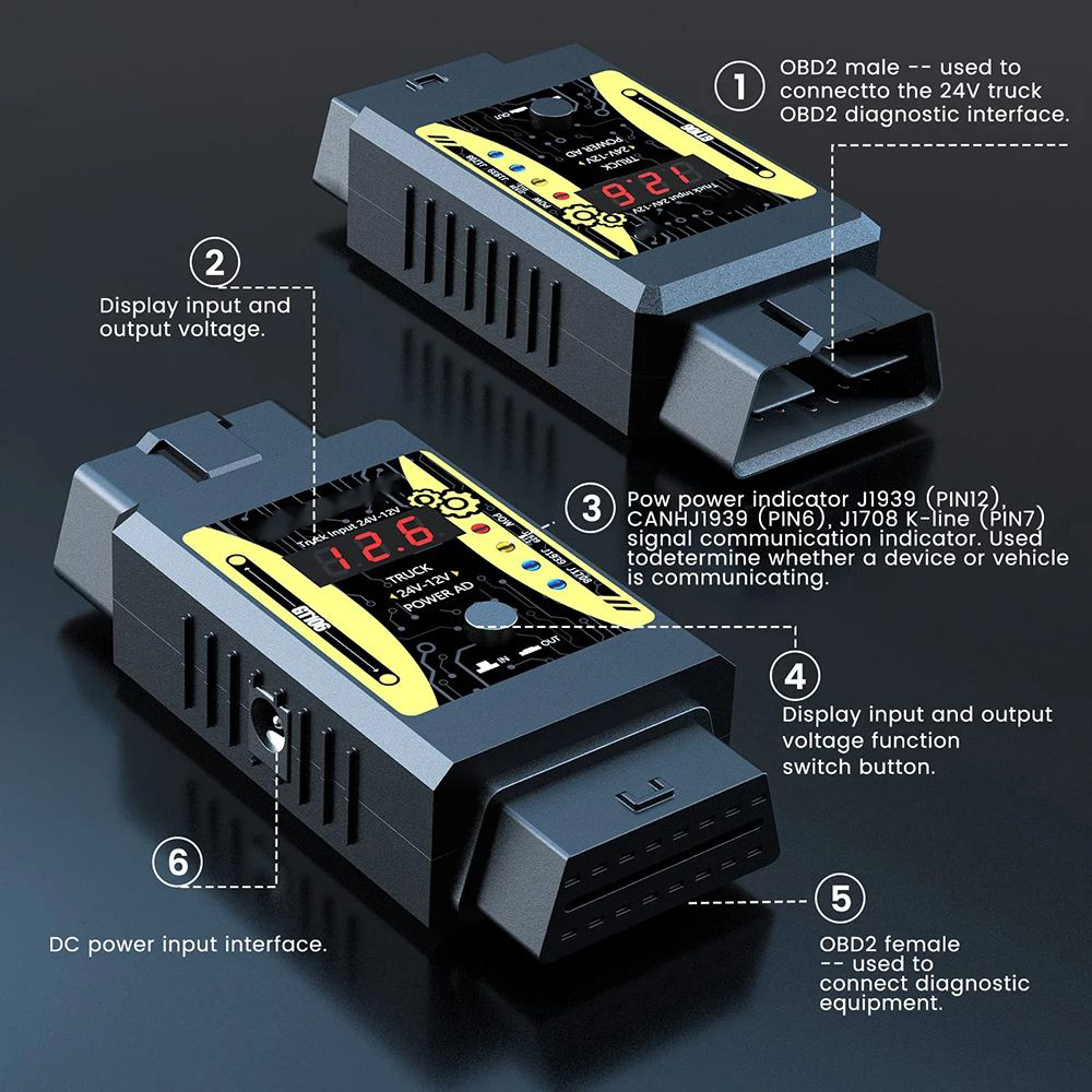 Godiag GT106 Plus محول شاحنة ش - مراجعة Power Tools Technician وسعره